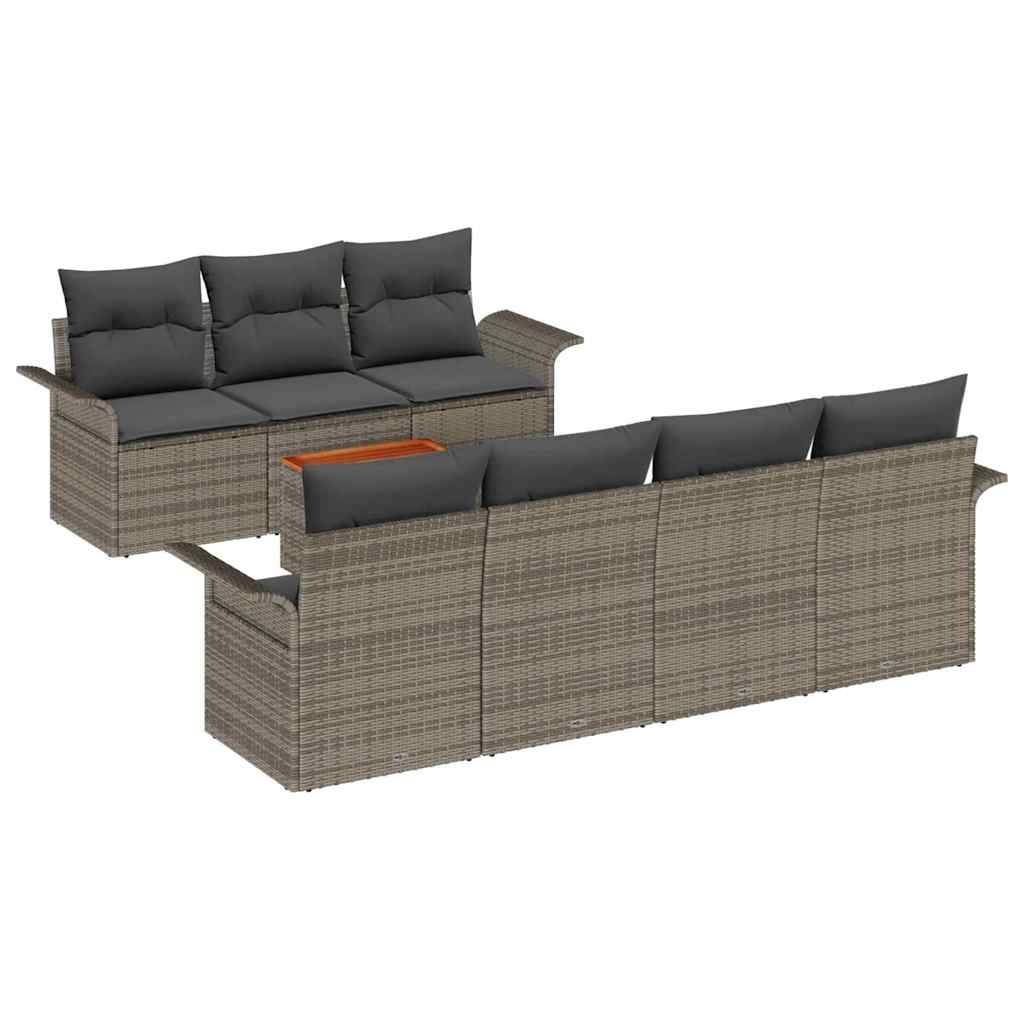 ComfortXL - Salon de jardin 8 places en polyrotin avec rangement et table Gris – ComfortXL Outdoor Living - Image 2