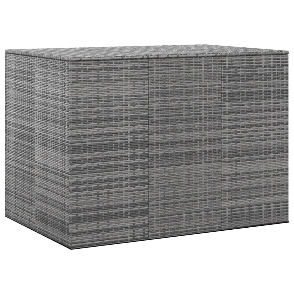 Helloshop26 - Boîte à coussins de jardin résine tressée 145 x 100 x 103 cm gris - Image 2