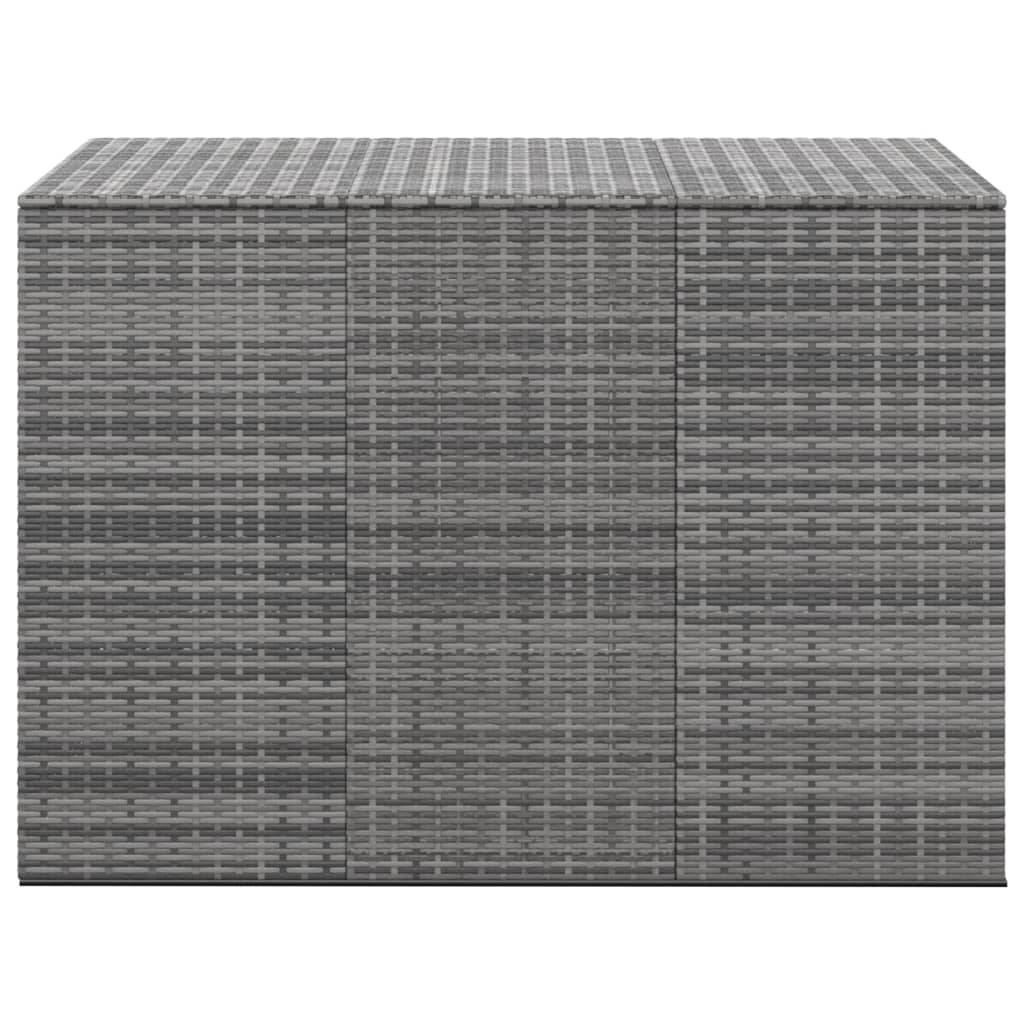 Helloshop26 - Boîte à coussins de jardin résine tressée 145 x 100 x 103 cm gris - Image 3
