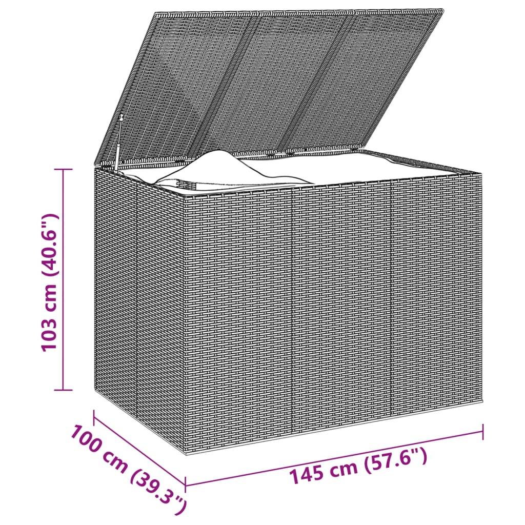 Helloshop26 - Boîte à coussins de jardin résine tressée 145 x 100 x 103 cm gris - Image 5