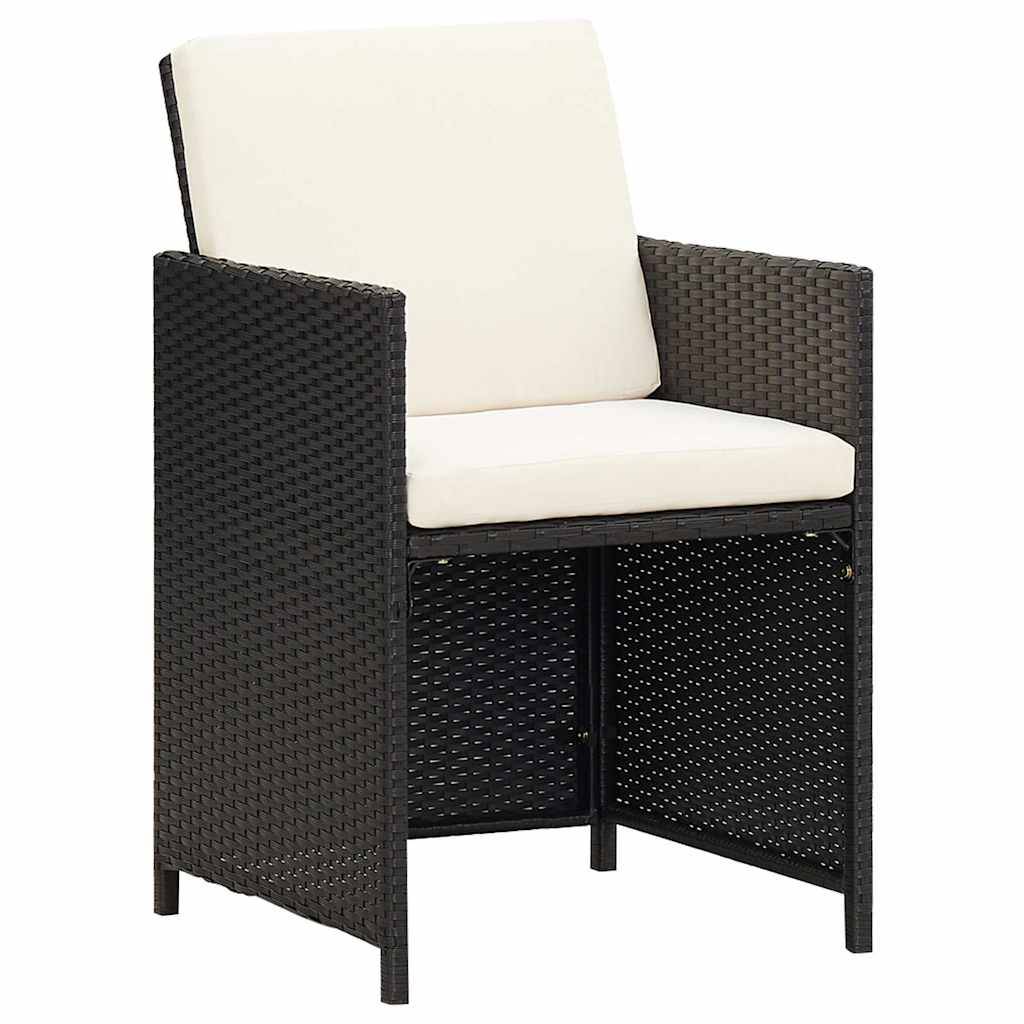 Vidaxl - Ensemble à dîner de jardin avec coussins 5 pcs-Salons de jardin poly rotin noir 337810 - Image 4