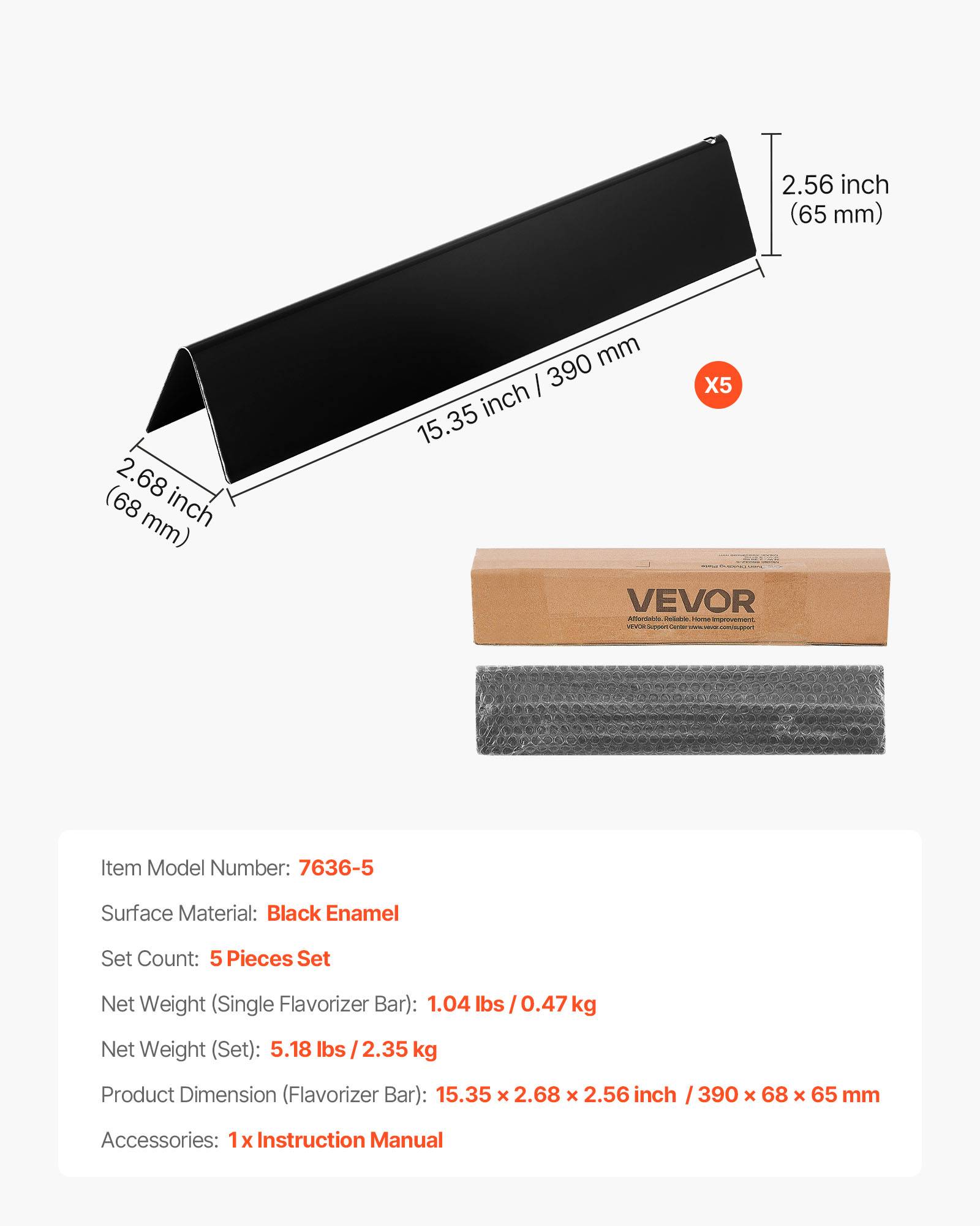 Vevor - VEVOR Barre Cache-brûleur pour Barbecue 39 cm pour Weber Spirit I/II Séries 300 - Image 2