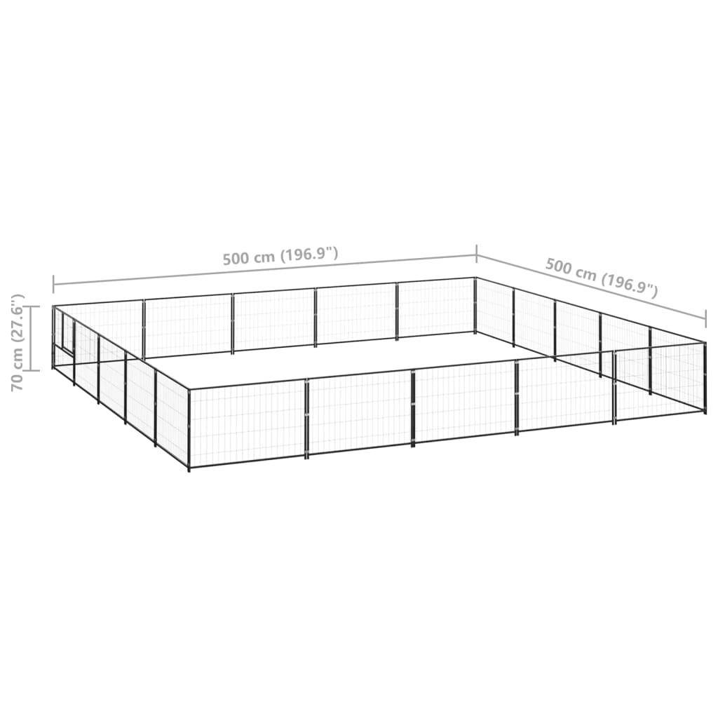 Helloshop26 - Chenil extérieur cage enclos parc animaux chien noir 25 m² acier - Image 2