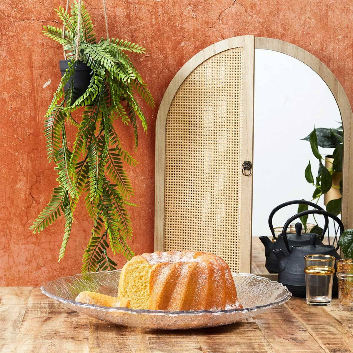 The Home Deco Factory - Plateau Design Martelé "Rogelio" 42cm Transparent - Image 4