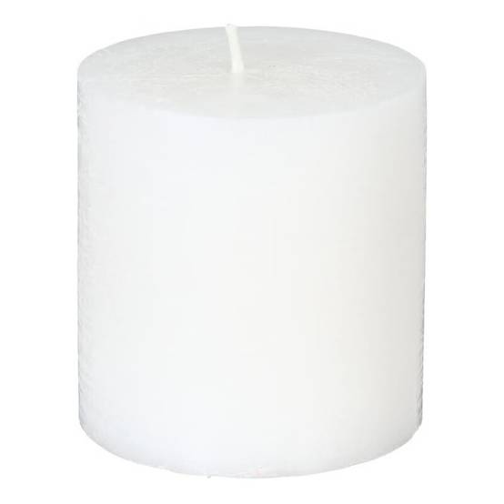 Bougie Ronde "Rustic" 7cm Blanc - Image 1
