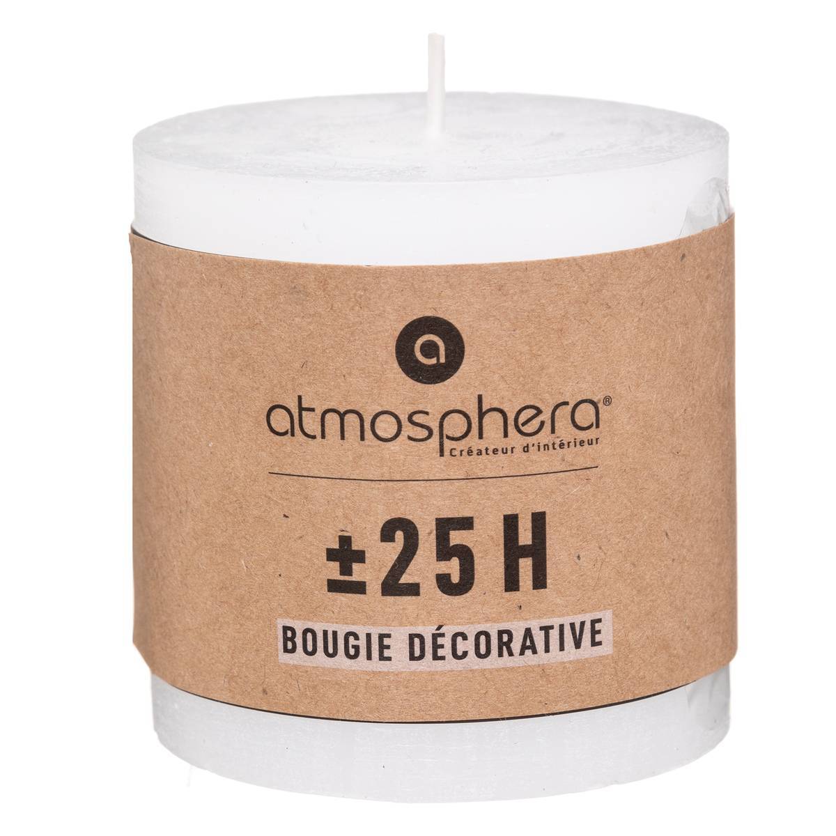 Atmosphera - Bougie rustique "Olia" blanc 220g - Atmosphera Créateur d'intérieur - Image 2