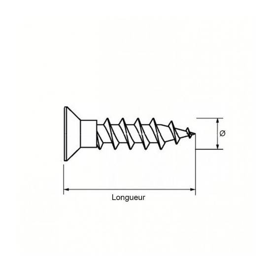 Boîte 200 Vis aggloméré tête fraisée Pozidrive ACTON - PZ2 - Ø5 x 30mm - 623055X30 - Image 2