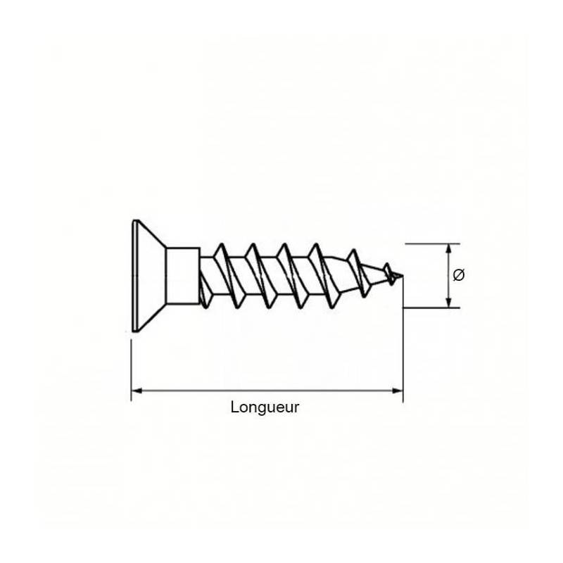 Boîte 200 Vis aggloméré tête fraisée Pozidrive ACTON - PZ2 - Ø5 x 30mm - 623055X30 - Image 2