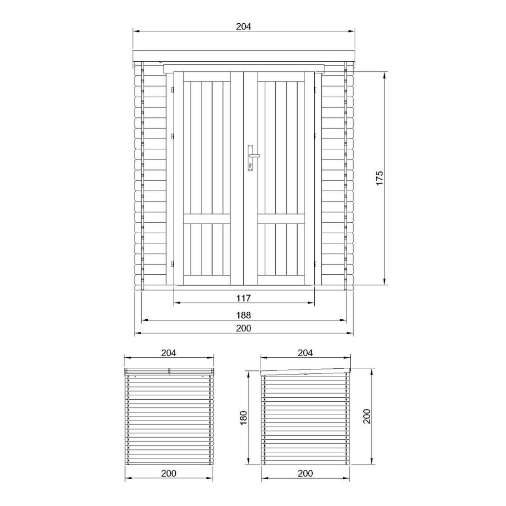Timbela - Abri de Jardin en Bois - 3.53 m² / 204x204xH200 cm - Timbela M309F1 - Image 5