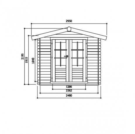Abri de jardin GERA en bois 5,12m², Toiture Shingle rouge, Plancher Oui - Image 2