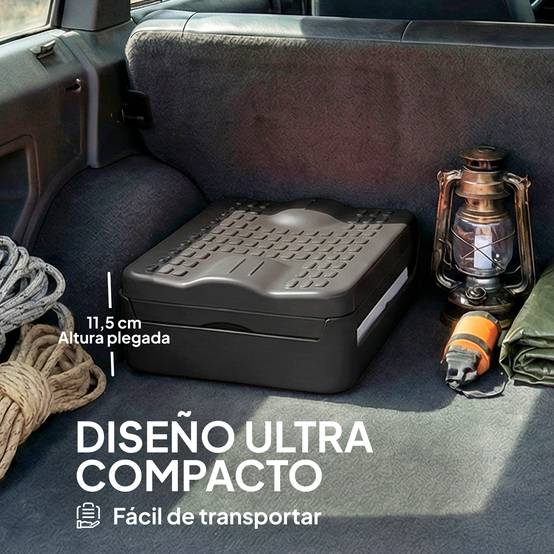 Toilettes portables en polypropylène avec 12 sachets de produit solidifiant et 12 sacs, capacité de charge de 100 kg, gris foncé - Image 7