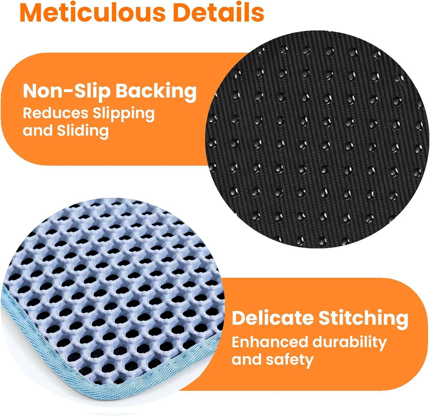 Tapis de litière pour chat, double couche, nid d'abeille, antidérapant, imperméable et anti-urine, accessoire pour chat, 30*45 cm, bleu-Lytech - Image 7