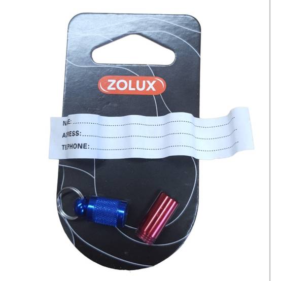 Zolux - 1 Tube porte adresse bleu et rouge pour collier chien ou chat - Image 2