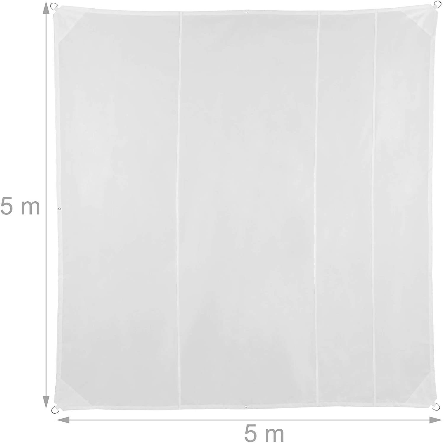 Helloshop26 - Voile d’ombrage carré 5 x 5 m blanc - Image 2