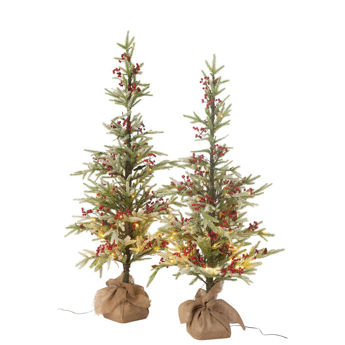J-Line - Sapin de Noël Artificiel à LED "Jute" 130cm Vert - Image 4