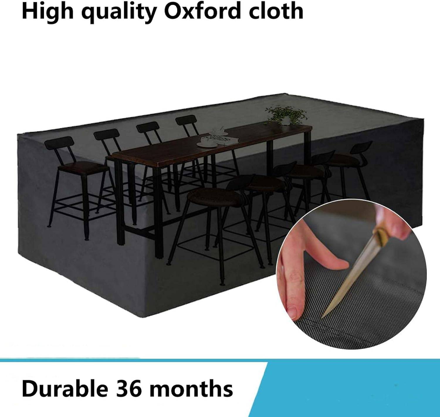 IntiMeg - Housse Salon de Jardin 210D Oxford Tissu Housse de Protection pour Mobilier Protection contre la pluie et la poussière, Anti-UV (130x130x74cm,noir) - Image 2