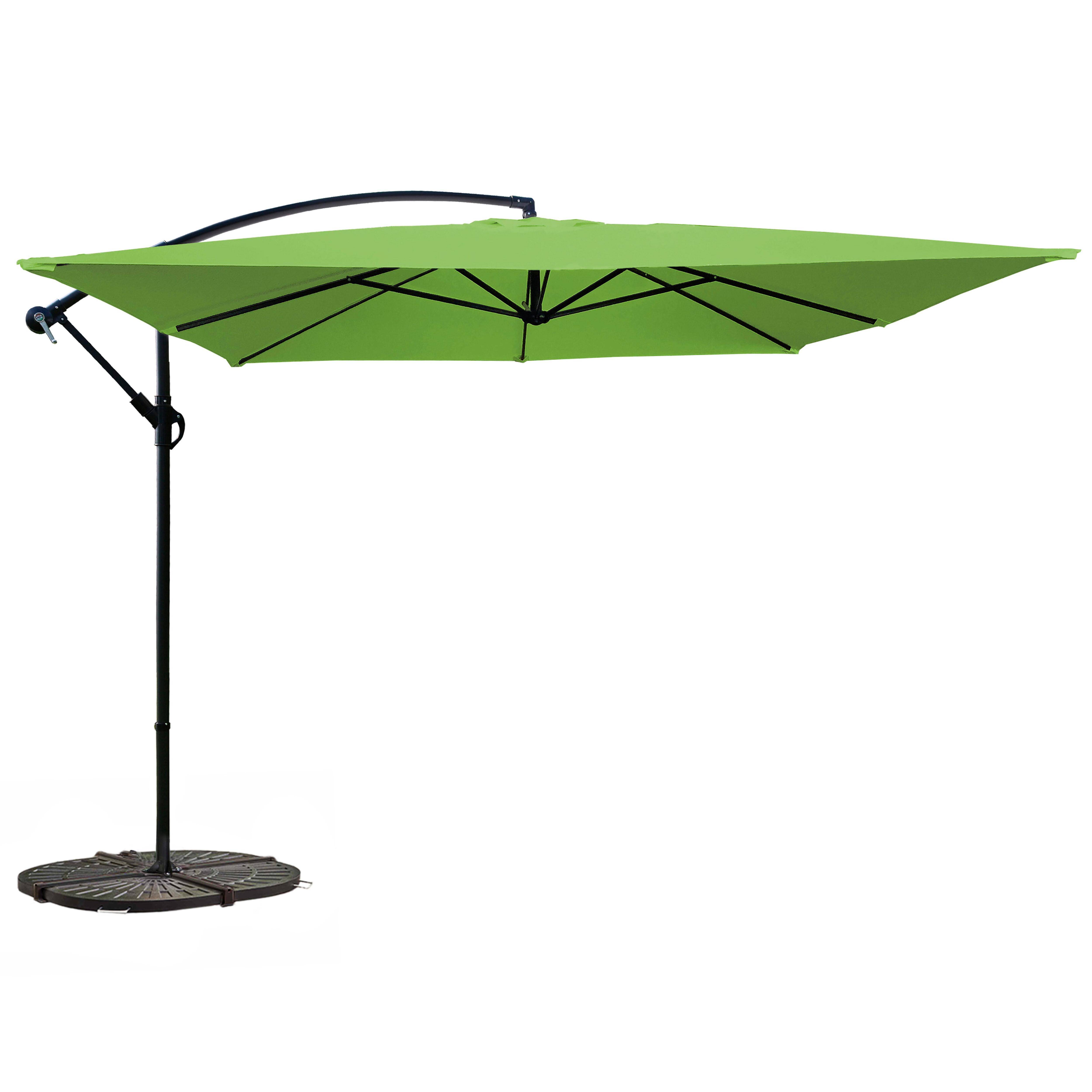 Oviala - Parasol déporté 3x3m et 4 dalles à lestées vert Genova - Oviala - Image 1