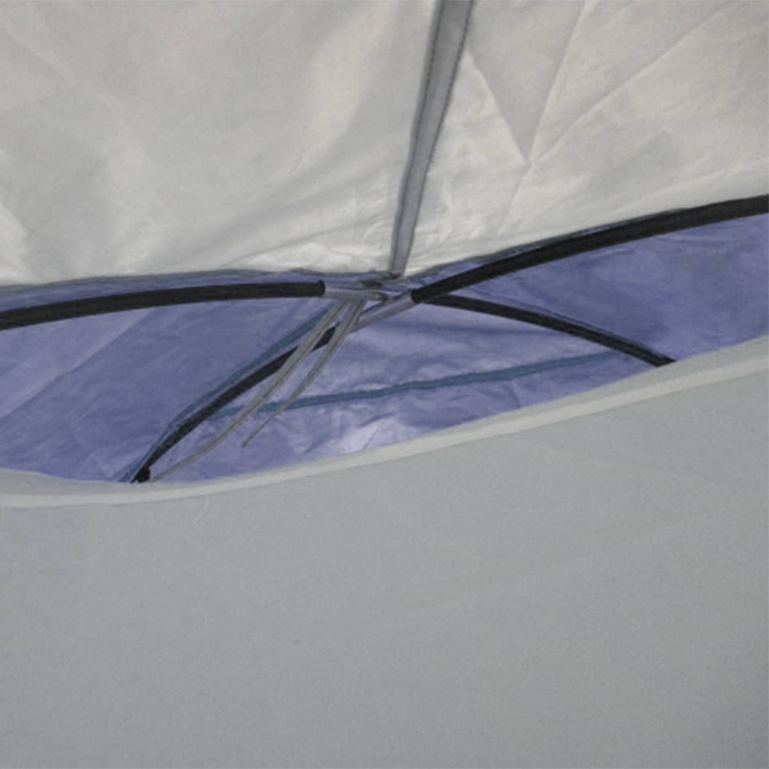 ComfortXL - Tente camping 3-4 personnes polyester fibre de verre 320 x 240 x 130 cm bleue imperméable randonnée famille - Image 9