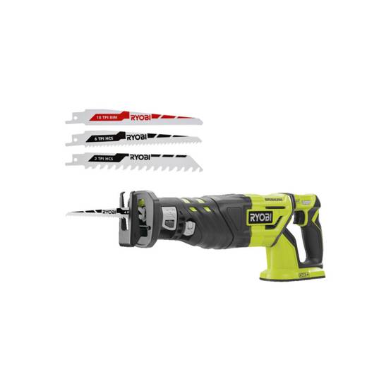 Ryobi - Pack RYOBI - Scie sabre Brushless R18RS7-0 - 18V One+ - sans batterie ni chargeur - Lot de 3 lames RAK3RBWM spéciales scie - Image 1