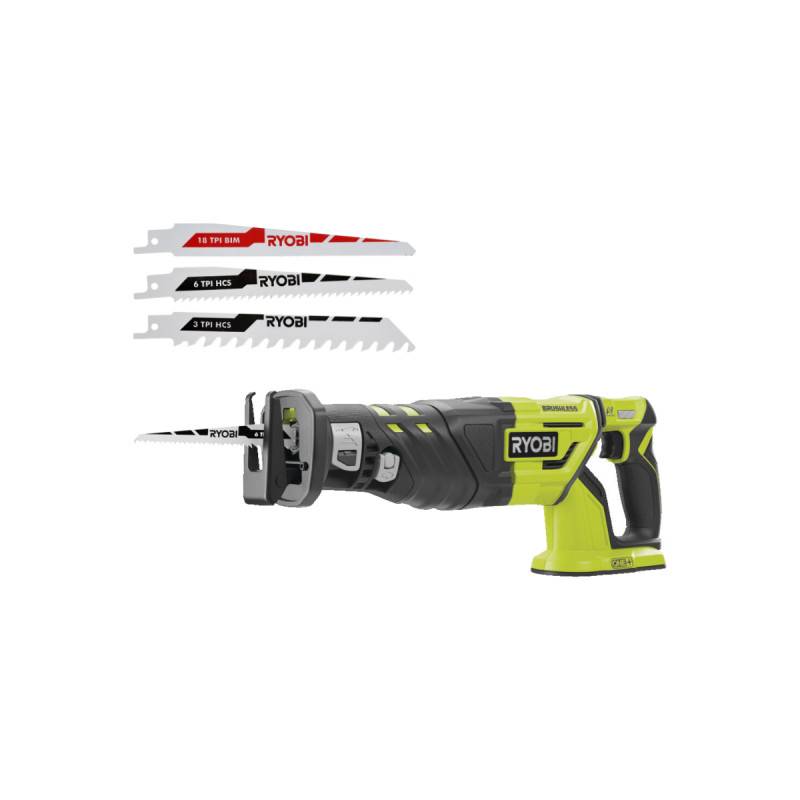 Ryobi - Pack RYOBI - Scie sabre Brushless R18RS7-0 - 18V One+ - sans batterie ni chargeur - Lot de 3 lames RAK3RBWM spéciales scie - Image 1