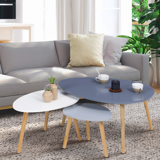 IDMarket Lot de 3 Tables Basses Gigognes Rondes Hawkins Bois Foncé IDMarket Lot de 3 Tables Basses Gigognes Rondes Hawkins Bois Foncé