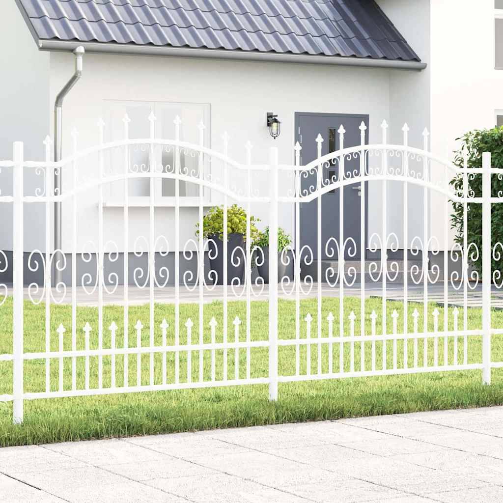 Maison Chic - Clôture de jardin - Panneau de clôture - Palissade Blanc 165 cm Acier peint par poudre g468 - Image 2