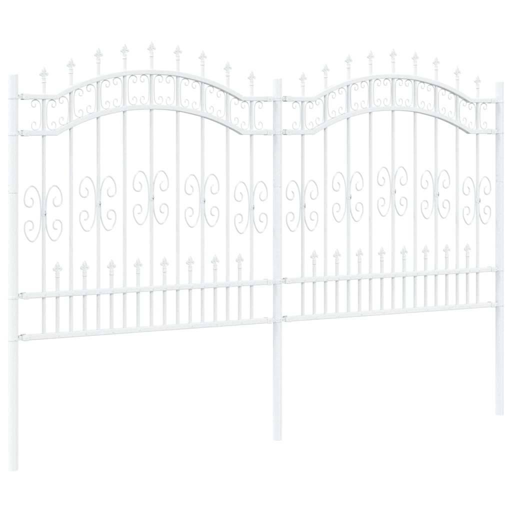 Maison Chic - Clôture de jardin - Panneau de clôture - Palissade Blanc 165 cm Acier peint par poudre g468 - Image 3