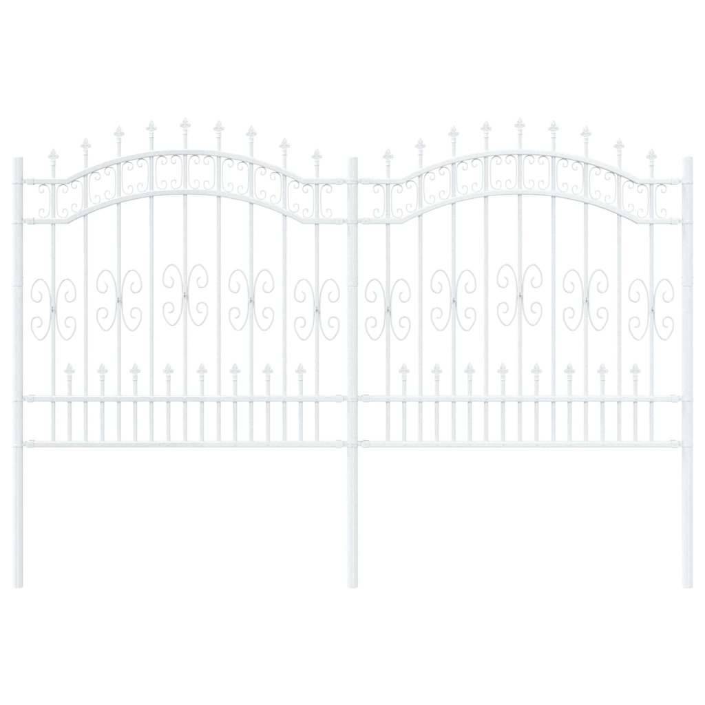 Maison Chic - Clôture de jardin - Panneau de clôture - Palissade Blanc 165 cm Acier peint par poudre g468 - Image 1