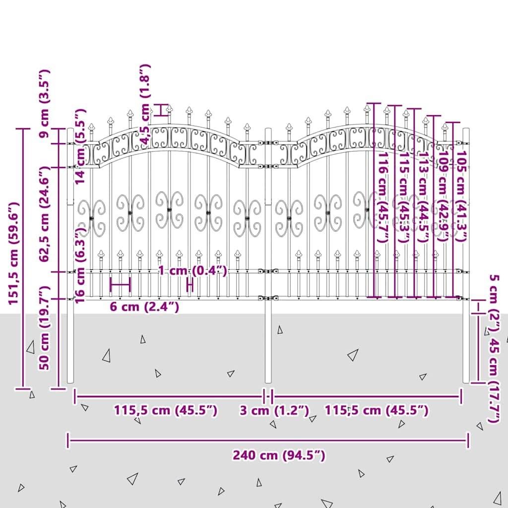 Maison Chic - Clôture de jardin - Panneau de clôture - Palissade Blanc 165 cm Acier peint par poudre g468 - Image 5