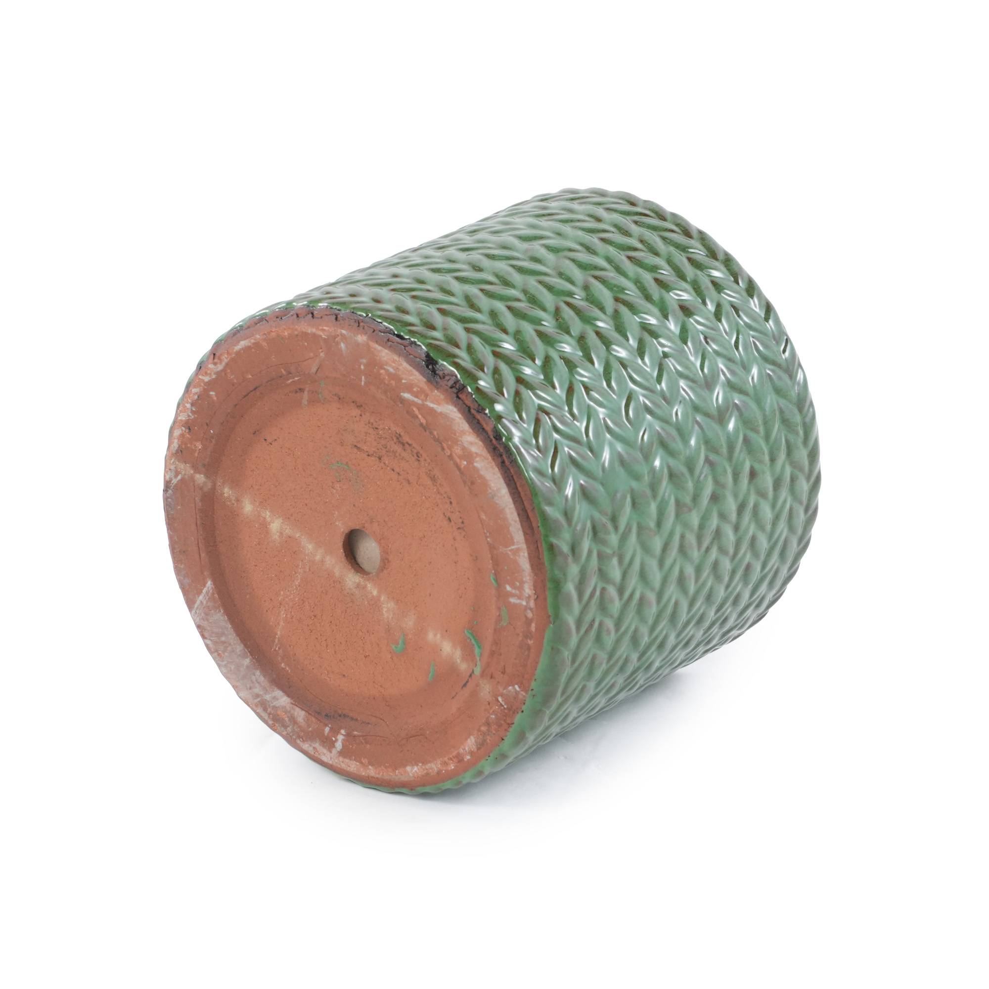 ComfortXL - Lot de 4 pots de fleurs en céramique Ø37/31/24,5/17,5 cm vert olive extérieur avec drainage - ComfortXL Outdoor Living - Image 6