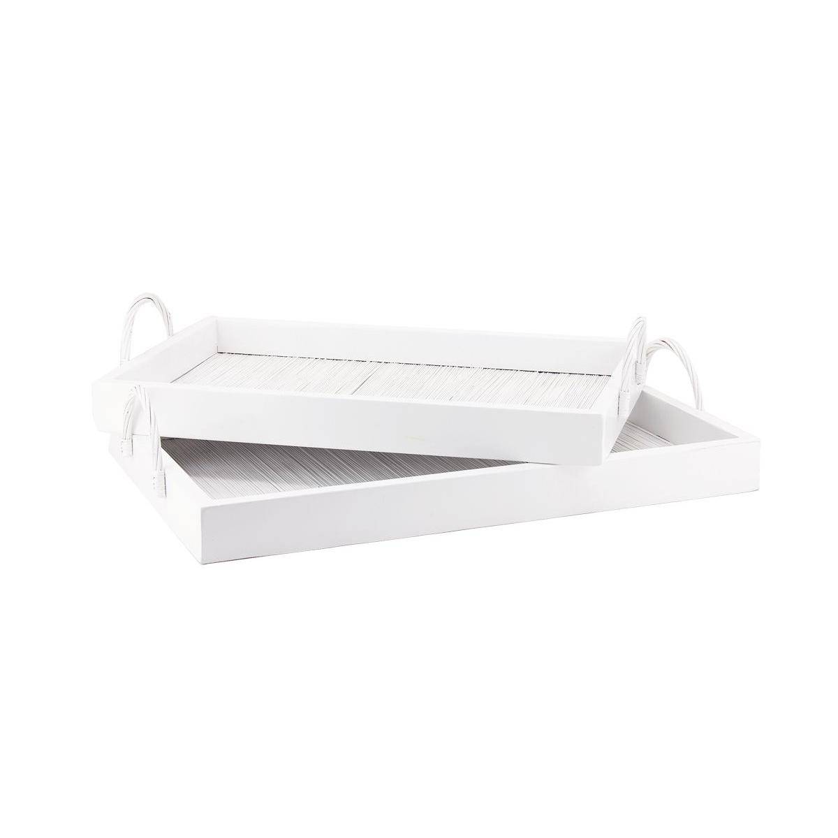 Aubry Gaspard - Plateaux en bambou et bois s (Lot de 2) - Image 1