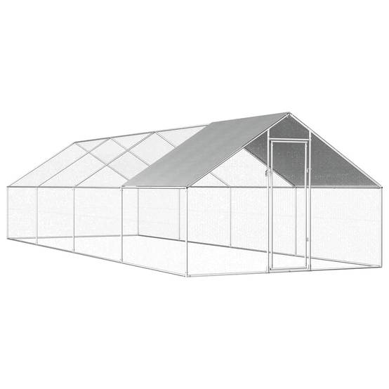 Enclos poulailler géant 8x2.75m en acier galvanisé et bâche de protection – ComfortXL Outdoor Living - Image 1