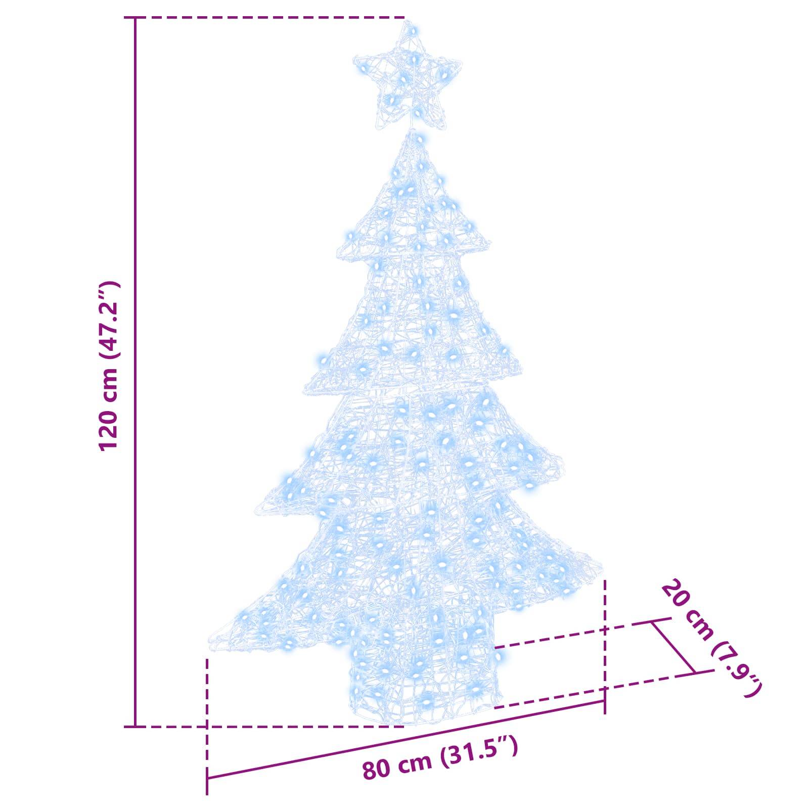 Vidaxl - Sapin de Noël avec 100 LED Blanc froid 120 cm Acrylique vidaXL 42018974 - Image 3