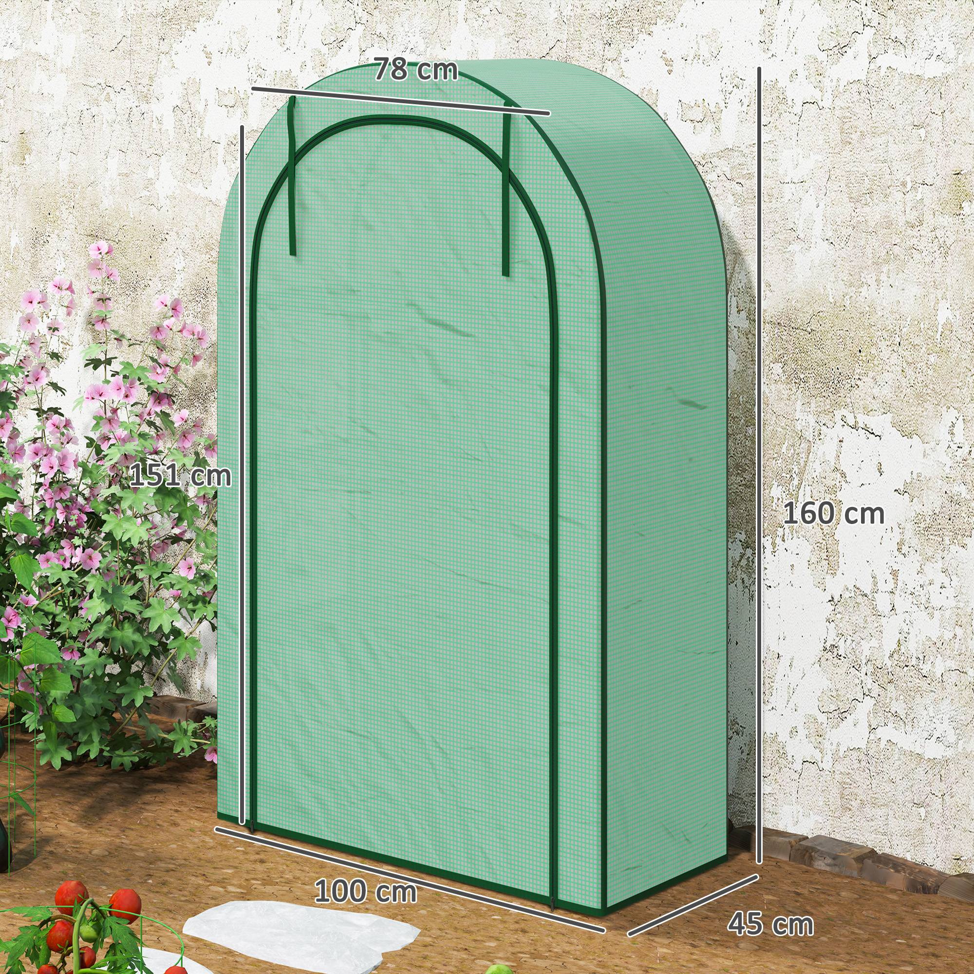 Mini serre jardin acier 4 niveaux protection semis 100x45x160cm vert - ComfortXL Outdoor Living - Image 5