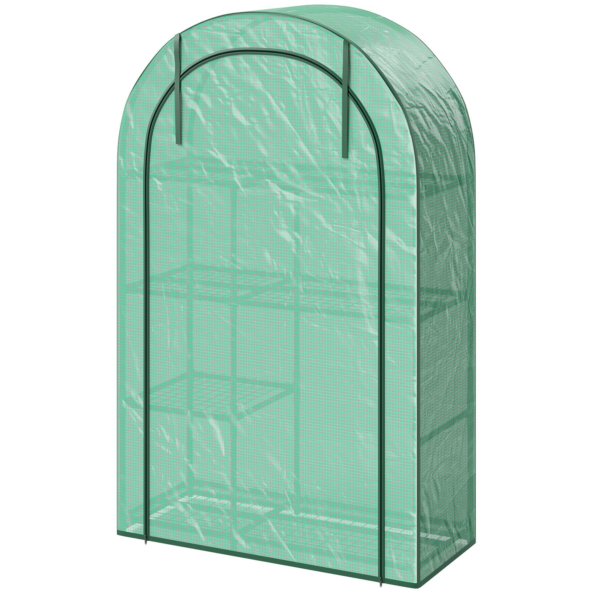 Mini serre jardin acier 4 niveaux protection semis 100x45x160cm vert - ComfortXL Outdoor Living - Image 2