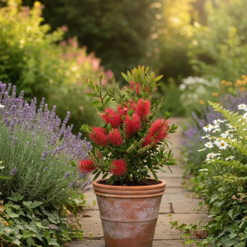 Rince-bouteilles Mini Red®, Callistemon à fleurs Rouge/ - feuillage Persistant - Pot de 3L - 20/40 cm - Image 5