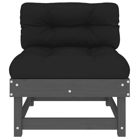Canapés centraux avec coussins 2 pcs | Canapé D'extérieur | Sofa De Jardin gris bois de pin massif Maison Chic - Image 5