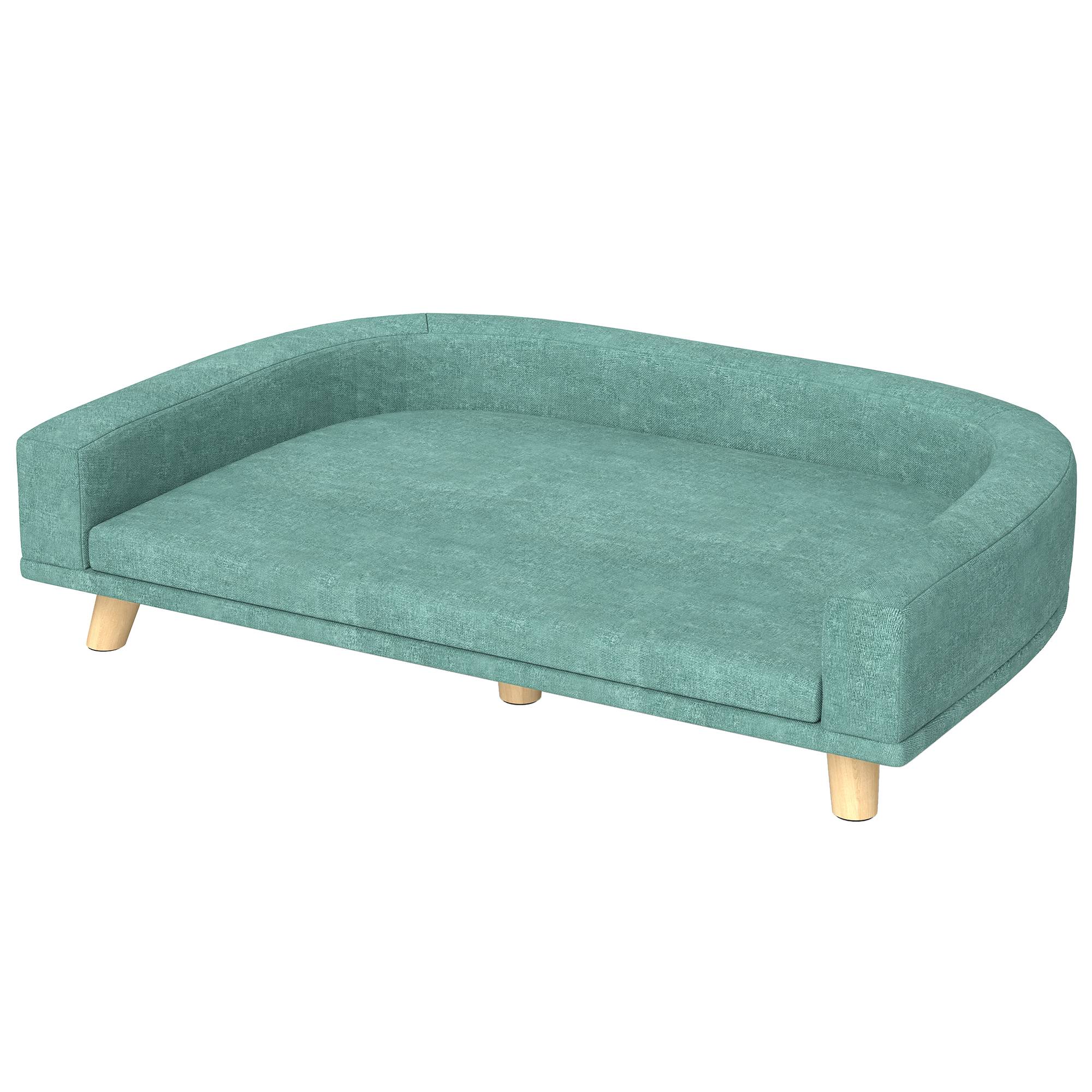 Sans Marque - Panier chien canapé animal bois eucalyptus 98x67x25 cm vert - Image 2