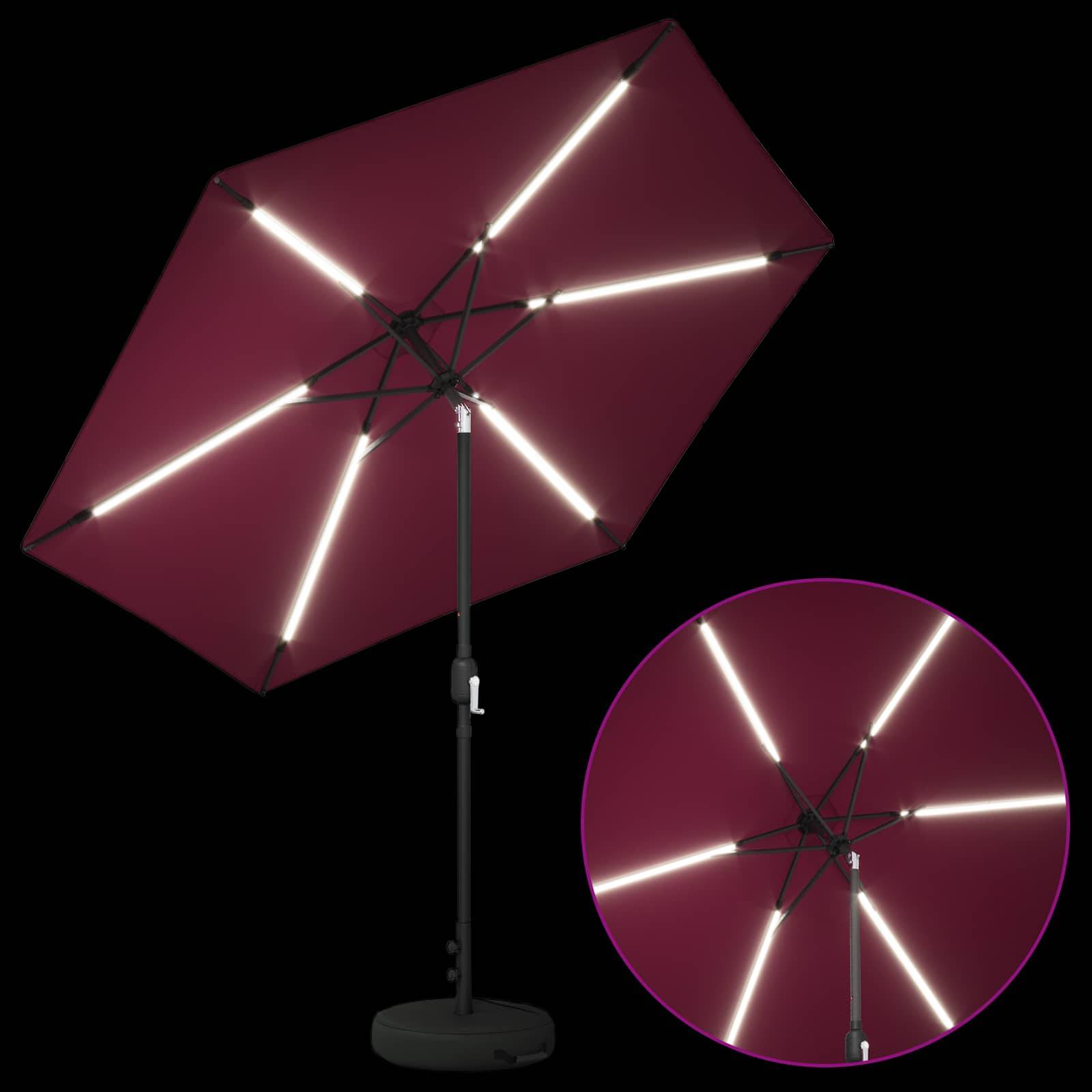 Parasol polyester bordeaux 269 x 269 x 235 cm - PANGIVO - Image 4