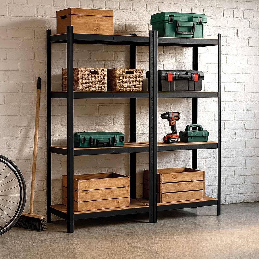 Étagère de garage métallique robuste 160x160cm : charge lourde, modulable, facile à monter 40 cm Noir - Image 9