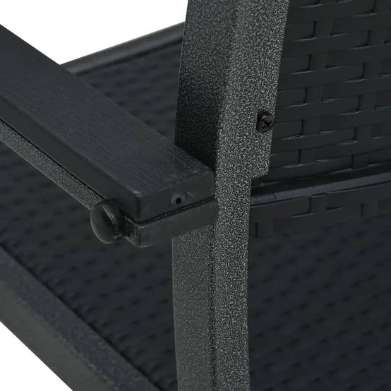 Grand Ensemble Repas 6P 200cm Plastique Aspect Rotin Acier Noir – ComfortXL Outdoor Living - Image 6
