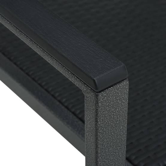 Grand Ensemble Repas 6P 200cm Plastique Aspect Rotin Acier Noir – ComfortXL Outdoor Living - Image 7