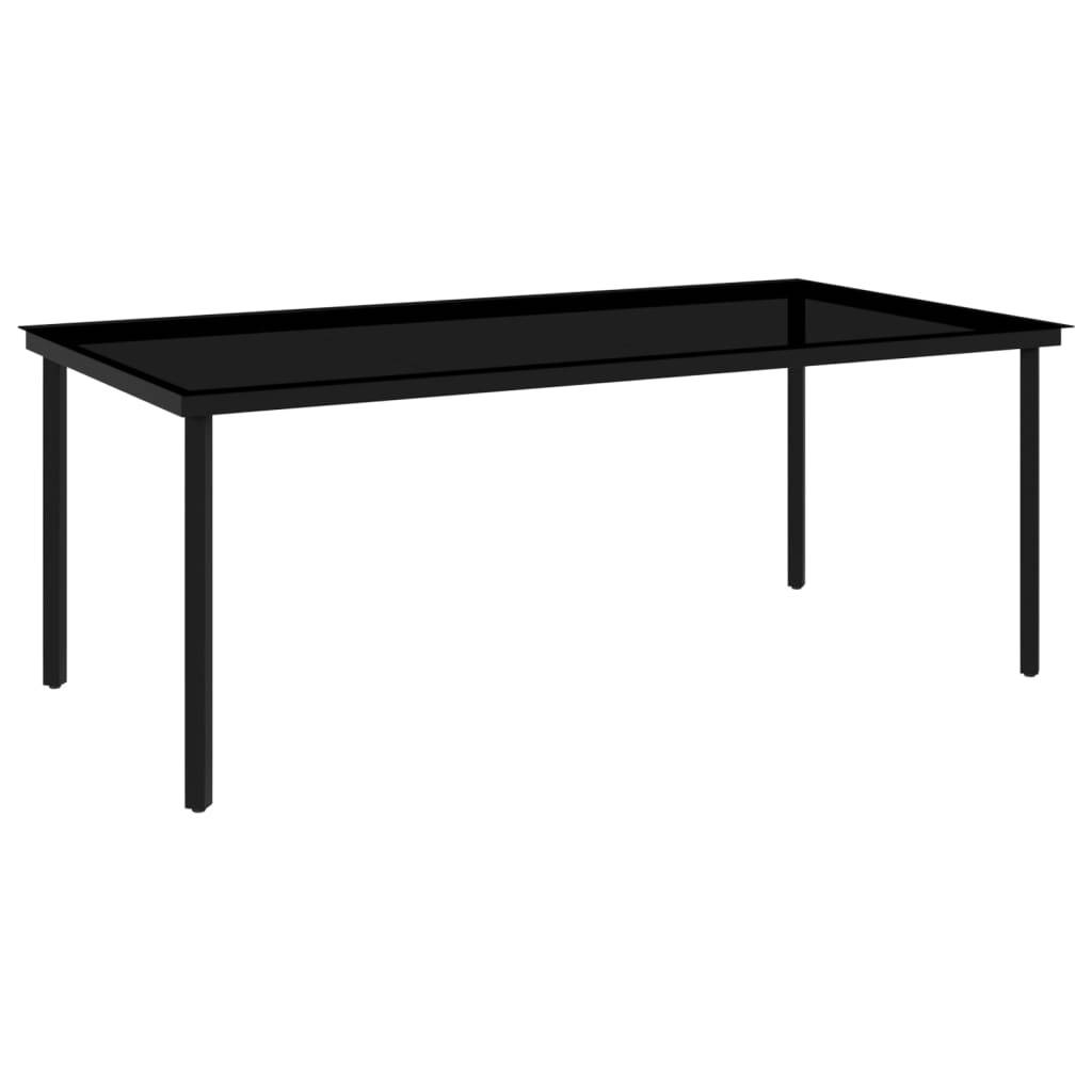 Grand Ensemble Repas 6P 200cm Plastique Aspect Rotin Acier Noir – ComfortXL Outdoor Living - Image 9
