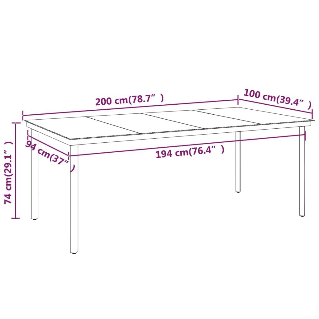 Grand Ensemble Repas 6P 200cm Plastique Aspect Rotin Acier Noir – ComfortXL Outdoor Living - Image 4