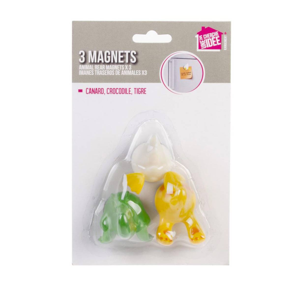 Cook Concept - Lot de 3 Magnets "Derrière d'Animaux" 5cm Multicolore - Image 1