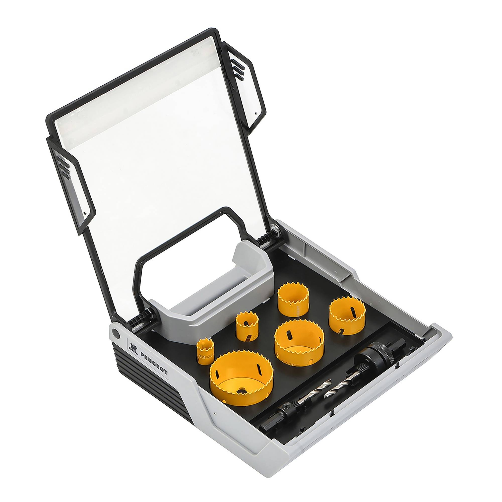 Mallette 6 scies cloches bimétal + 2 centreurs - PEUGEOT OUTILLAGE - 982216 - Image 1