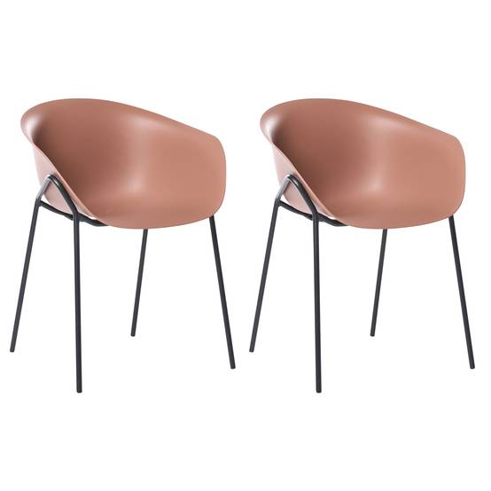 Beliani - Chaise de salle à manger Polypropylène Marron METEORA - Beliani - Image 1