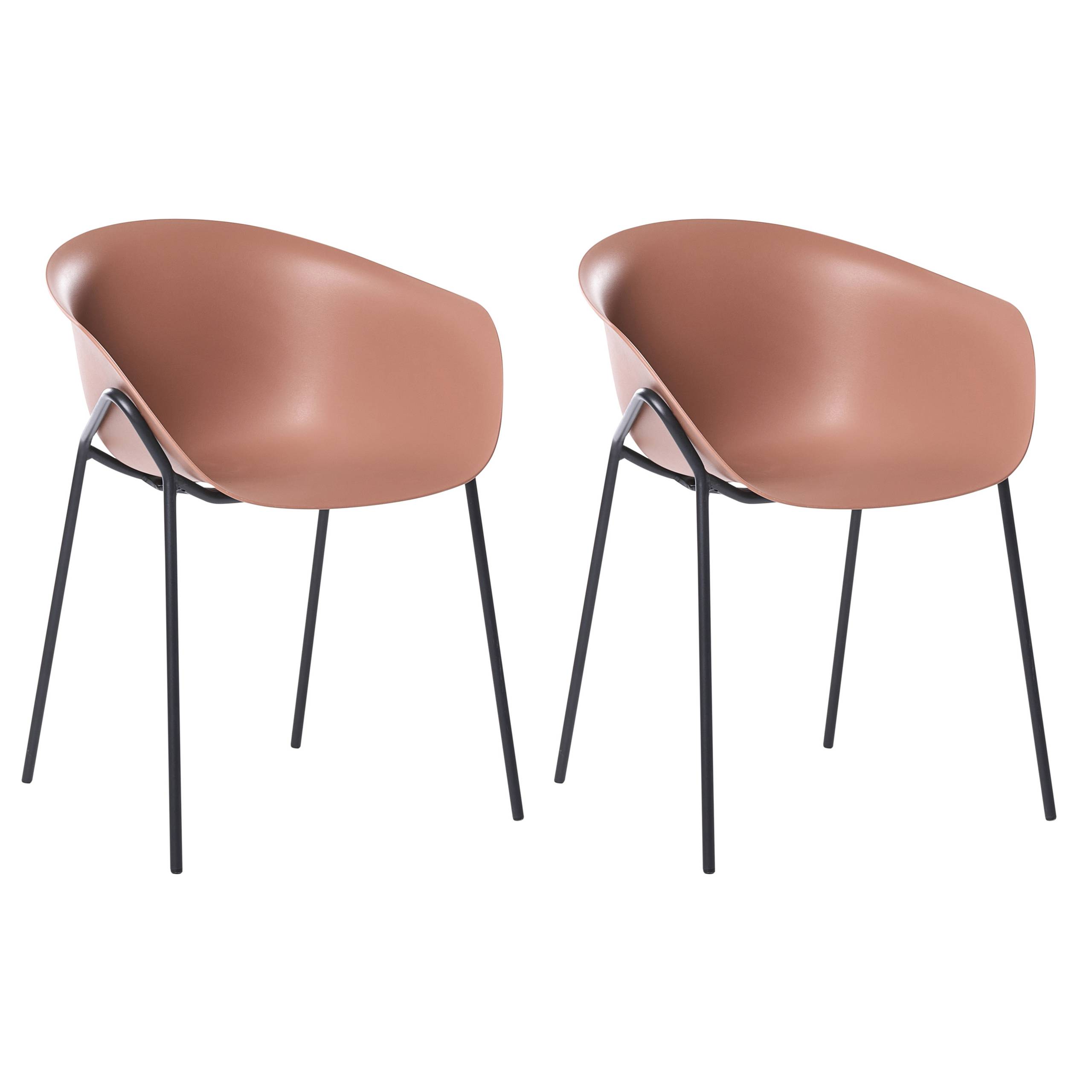 Beliani - Chaise de salle à manger Polypropylène Marron METEORA - Beliani - Image 1
