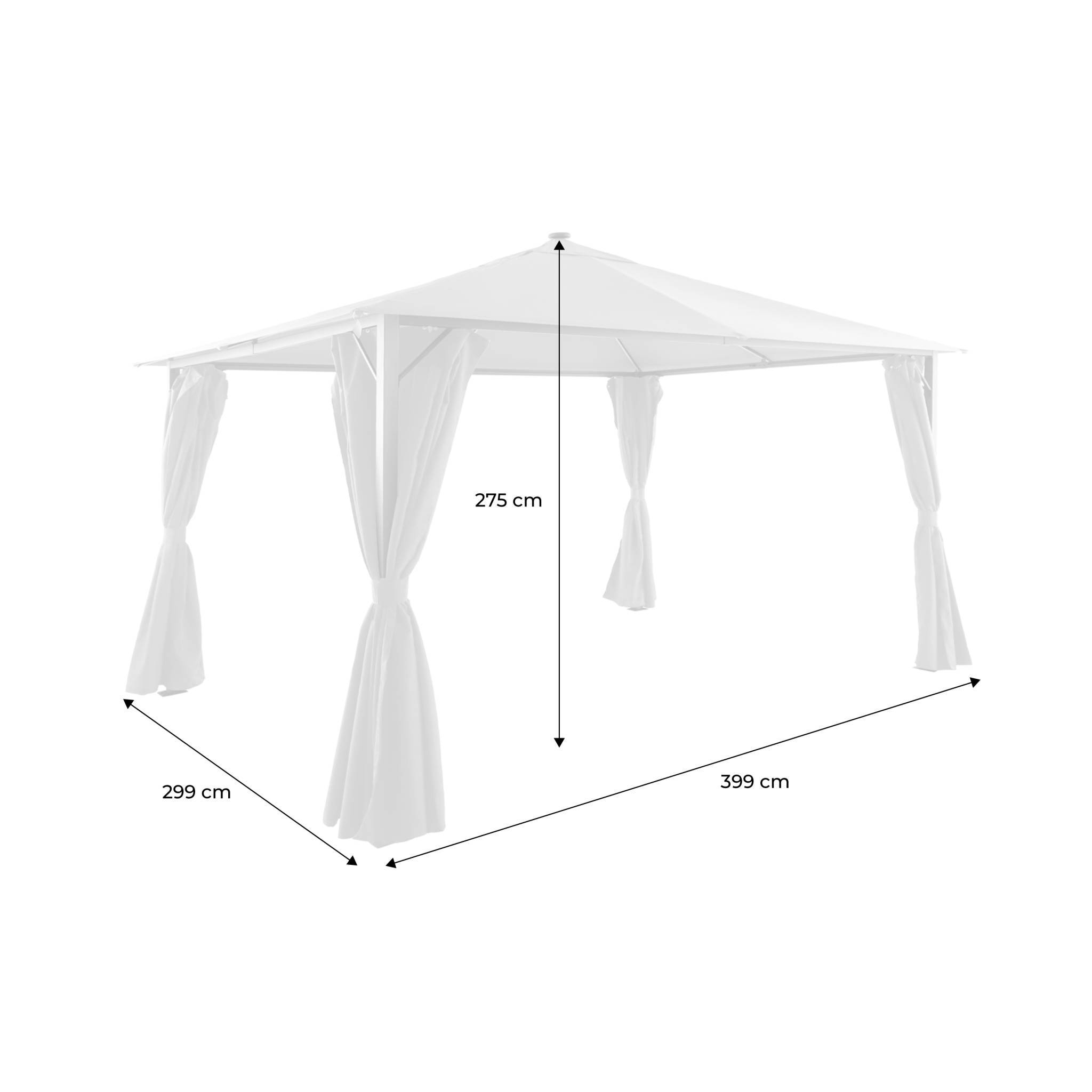 sweeek - Tonnelle 4x3m aluminium effet bois avec rideaux et led anthracite - Veluna | sweeek - Image 4