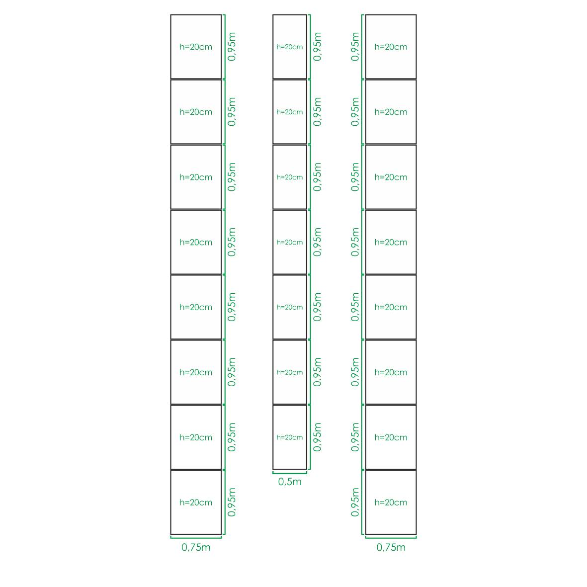 Kit de jardinière surélevées pour une serre 3x8 m, acier galvanisé, Klasika Greenhouses - Image 3